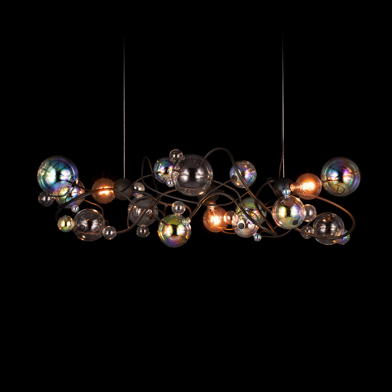 Bubbles Flow Long Hanging Chandelier | Luxury Pendant Lighting